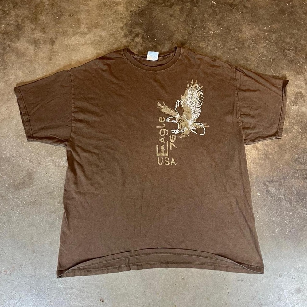 Brown vintage 90s Eagle USA graphic tee Size men's XXL